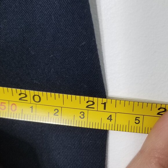 Nautical Blue Preppy Cotton Blend Straight Leg Trouser Plaid Trim Pocket Zip 14 - Picture 10 of 13